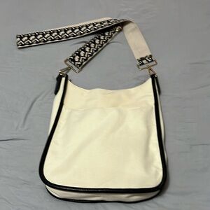 ah-dorned Canvas Guitar Strap Messenger Bag with Vegan  Leather Trim